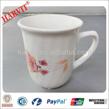 ceramic aboral 8oz tea cup with flower decor